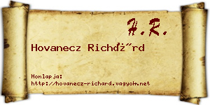 Hovanecz Richárd névjegykártya