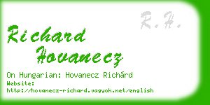 richard hovanecz business card
