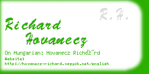 richard hovanecz business card